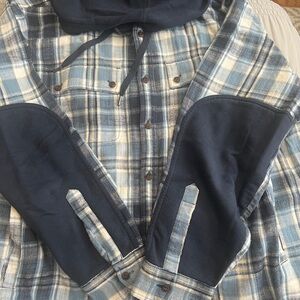 L.L. Bean signature Blue and Cream Plaid Jacket